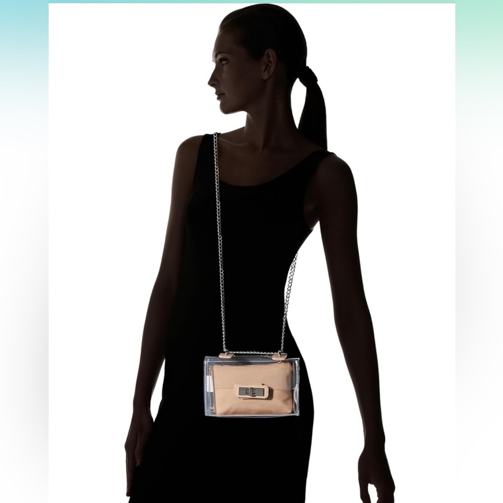Steve Madden Clear Crossbody Bag with Tan Detail